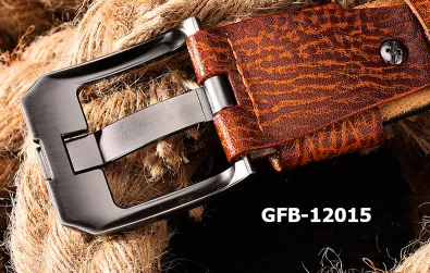 Genuine leather retro belt crocodile print