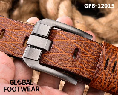 Genuine leather retro belt crocodile print