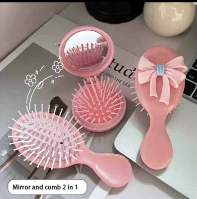 Portable Mini Folding  Comb With Mirror
