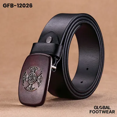 Men's veneer buckle belt tanned first layer cowhide
