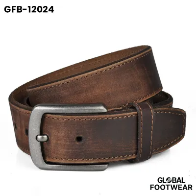 Italian vegetable tanned first layer cowhide Belt Men's