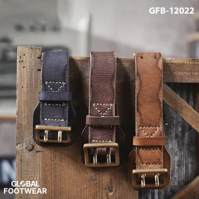 Handmade Copper Buckle Double Pin Men's Belt