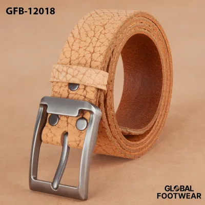 Genuine Leather Men's Belt Bison Pattern