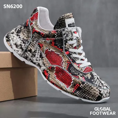 Pattern Top Layer Cowhide Men's Shoes Trendy Sneakers
