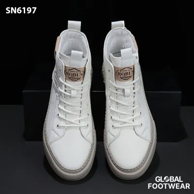 European Style Genuine Leather Thick Sole Sneakers