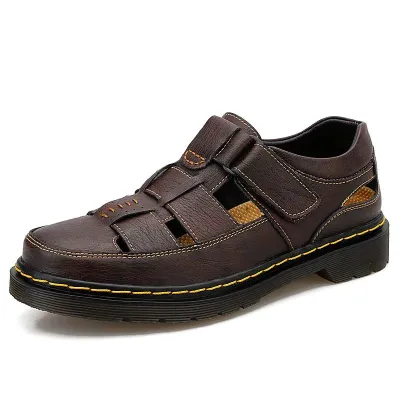 XENNO BROWN GEM  SANDAL (GENUINE LEATHER)
