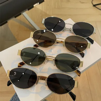 Oval Metal Frame Cat Eye Sunglasses 