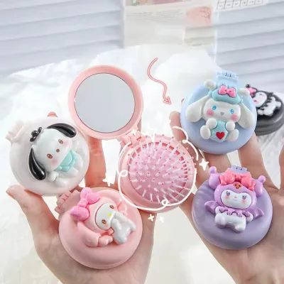 Cute Sanrio Compact Mirror with Comb