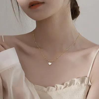 Gold Plated Anti Tarnish Heart Themed Pendant  Necklace 